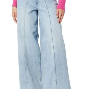 Light Blue Wide-Leg Women Jeans